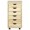 Inter Link Caisson De Bureau Sur Roulettes NILS 6 Tiroirs Pin Massif Naturel