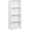 Carrefour Bibliothèque 4 niveaux bois mélaminé blanc Diana H 145 cm