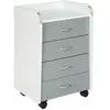 Interlink Maisonetstyles Caisson À Roulettes 4 Tiroirs 40x36x65 Cm Blanc Et Gris