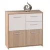 Inter Link 3S. x Home Bahut 5 rangements Bois 77x30 cm Blanc et Naturel VENEZIA