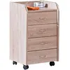 LINKS Caisson De Bureau Sur Roulettes NOVI 4 Tiroirs Décor Chêne Sonoma