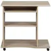 LINKS Mini bureau à roulettes en stratifié finition chêne, 80 x 75 x 50 cm