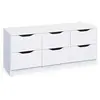 LINKS Commode westphalen 6 tiroirs 120x40x50H structure en stratifié peint blanc