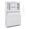 Interlink Les Tendances Vaisselier 5 portes 3 tiroirs pin massif blanc Brito 130 cm