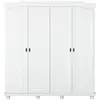 Interlink Armoire isny design rustique 4 portes - penderies bois massif fsc vernis blanc