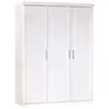 Dmora Armoire 3 portes pin massif vernis blanc Kantus 140 cm