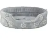 Trixie Bed JIMMY Soft ovale, peluche douce, gris clair avec des pattes