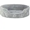 Trixie Bed JIMMY Soft ovale, peluche douce, gris clair avec des pattes