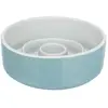 Gamelle slow feeding - trixie - 0,9 l - céramique - gris/bleu - rond