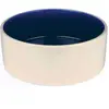 Trixie 2452 Gamelle en céramique, 2,3 L/Ø 22 cm, crème/bleu