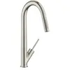 Hansgrohe Mitigeur évier Axor Starck bec haut extractible - Aspect acier 10821800