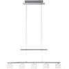 Paul Neuhaus Suspension LED Hydra, couleur acier, verre, 80cm