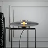 PURE Lampe de table LED Vitrum gris verre/aluminium Touchdimmer