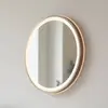 Paul Neuhaus Miroir mural LED VIDRO, bronze, Ø 46 cm, métal/verre inte...