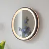 Paul Neuhaus Miroir mural LED VIDRO, gris, Ø 36 cm, métal/verre, inter...