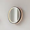 Paul Neuhaus Miroir mural LED VIDRO, gris, Ø 26 cm, métal/verre, inter...