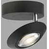 Plafonnier LED PURE Oculis, noir, Ø 15 cm, fer/verre
