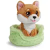 NICI 61943 Doudou chien Shiba Inu 12cm dans son panier vert
