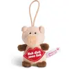 NICI 44868 Pendentif Cochon avec Inscription en Allemand Hab Dich Sooo Lieb 8 cm avec Boucle Rose/Marron