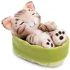 NICI Peluche Chat Bengal 12cm, Dormant dans Son Panier, Peluche pour câliner et Aimer, Produit durablement à partir de matériaux recyclés - 49747