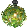 Reality Leuchten Plafonnier Leavy, noir/vert, Ø 38 cm, E27, à 1 lampe