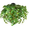 Reality Leuchten Plafonnier Leavy, noir/vert, Ø 70 cm, E14, à 3 lampes