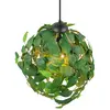 Reality Leuchten Suspension Leavy, noir/vert, Ø 38 cm, 1 lampe, E27