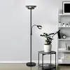 Reality Leuchten Lampe sur pied Gerry, noir mat, métal, hauteur 180 cm