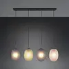 Trio Lighting Suspension Facette, multicolore, longueur 117 cm, 4 lampes, verre
