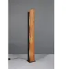 Trio Lighting Lampe sur pied Karuni, bois, métal, marron clair, noir