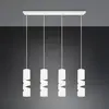 Trio Lighting Suspension Stream, blanc, longueur 80 cm 4 lampes métal ...