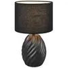 Reality Leuchten Lampe à poser Melva, noir mat, Ø 18 cm, céramique, E1...