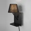 Trio Lighting Applique murale Comfort, noir mat, métal, fiche, E14