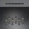 Trio Lighting Suspension Stream, noir Longueur 100 cm 6 lampes. métal ...