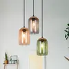 Suspension verre 3 lampes multicolores Cork Trio Lighting