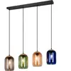 Suspension verre 4 lampes multicolores Cork Trio Lighting