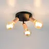Reality Leuchten Plafonnier Lamego, noir, Ø 29 cm, à 3 lampes, métal
