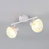 Reality Leuchten Plafonnier Calvi, blanc, rotin naturel, longueur 40 c...