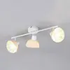 Reality Leuchten Plafonnier Calvi, blanc, rotin naturel, longueur 59 c...
