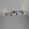 Reality Leuchten Spot Mars, longueur 82 cm, noir mat, à 4 lampes, méta...