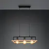 Lampe pendante de conception Bano noir avec bois - R36693032