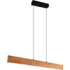 Suspension LED, bois naturel, variateur tactile, L 115 cm