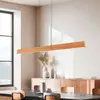 Suspension LED, bois naturel, brun Touchdimmer, L 150 cm