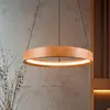 Trio Lighting Suspension LED Lynwood, Ø 50 cm, couleur bois, bois, à i...