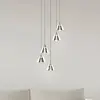 Suspension LED, nickel mat, changement de couleur, H 200 cm