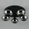 Plafonnier, 5 flammes, verre, noir, D 49 cm
