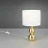 Reality Leuchten Lampe à poser Lova, blanc/doré, hauteur 29 cm, verre/...