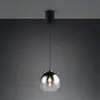 Reality Leuchten Suspension Liora, gris fumé, Ø 25 cm, verre, E27