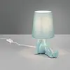 Reality Leuchten Lampe à poser Huma, bleue, hauteur 25 cm, textile/cér...