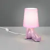 Reality Leuchten Lampe à poser Huma, violet, hauteur 25 cm, textile/cé...